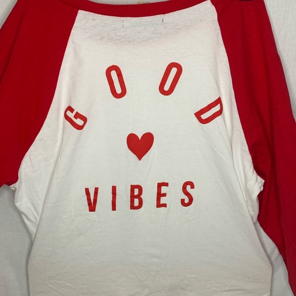Red and White “Good Vibes” Shirt - Picture 3 of 4